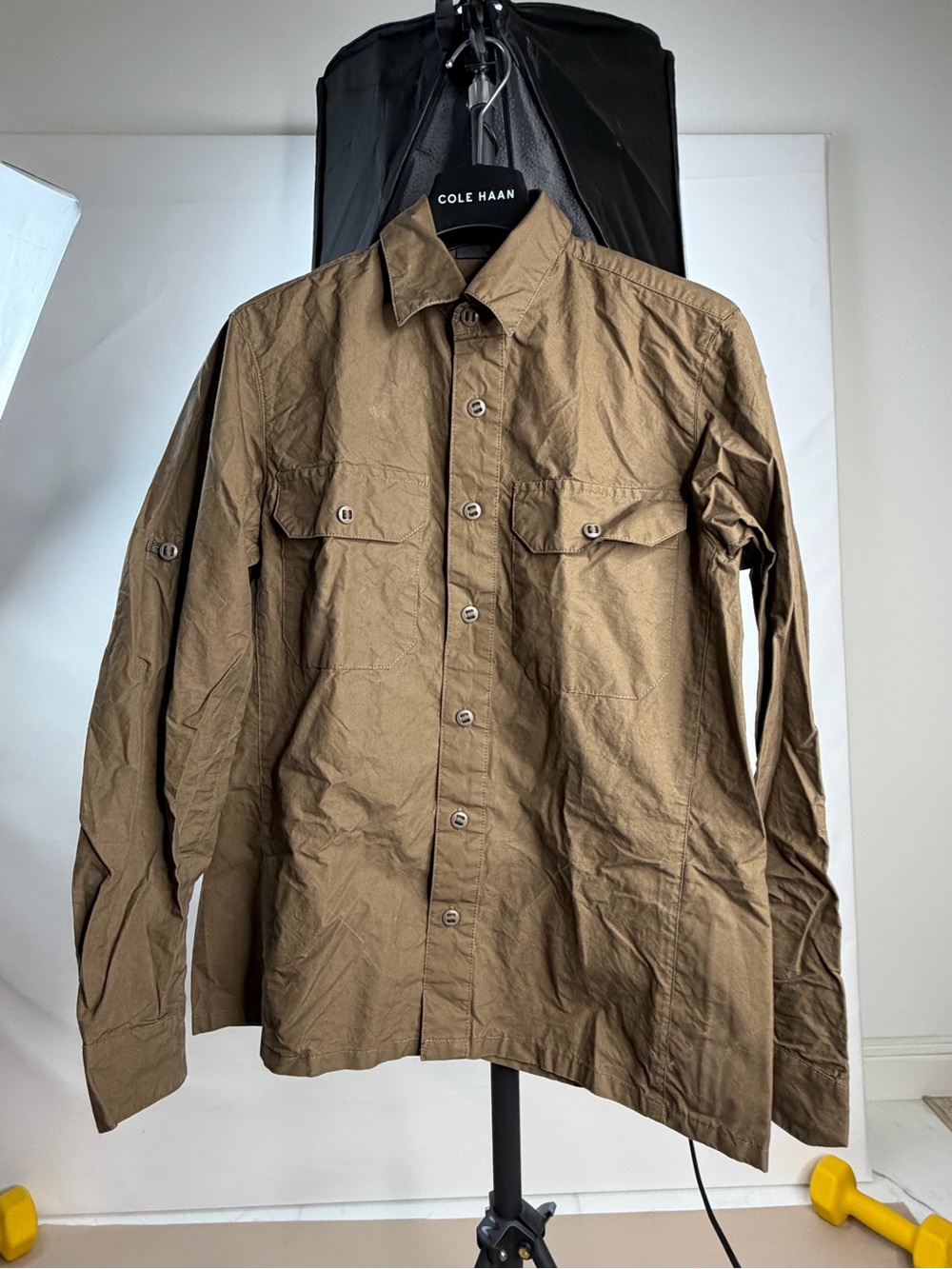 Triple aught design Men's Brown Button-Up Field Shirt Jacket Shara